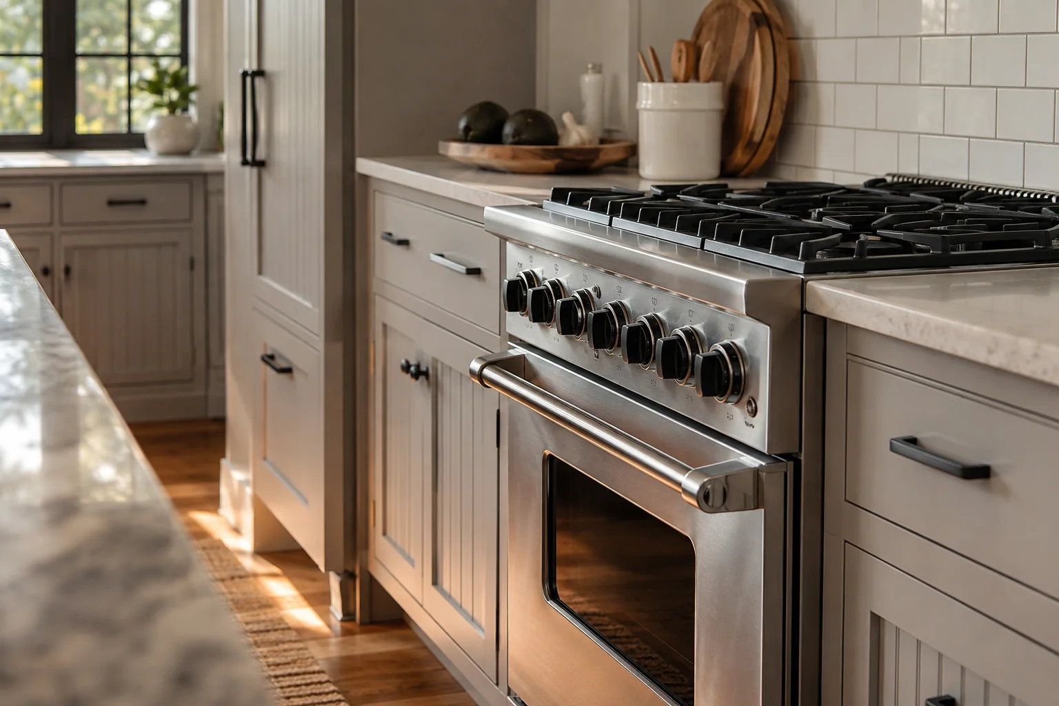 Illustrative Viking kitchen appliance service scene