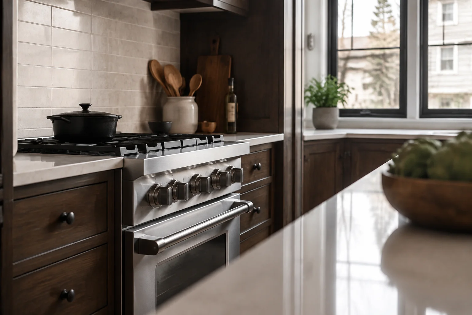 Illustrative Viking kitchen appliance service scene