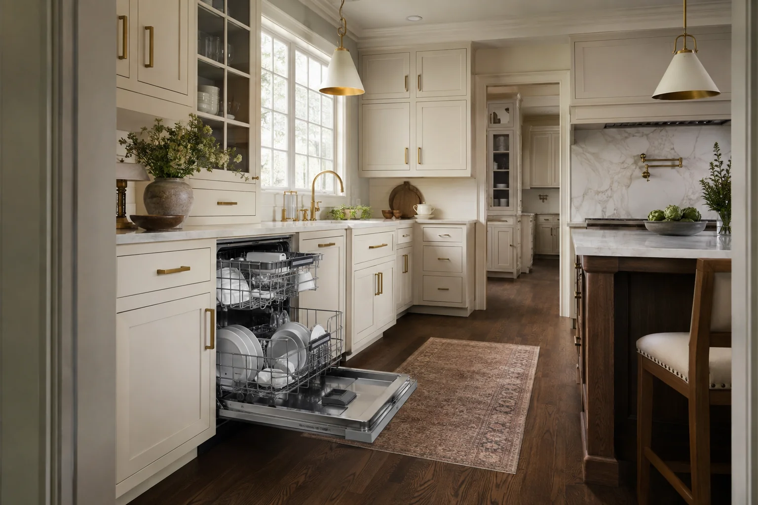 Illustrative Monogram dishwasher service scene
