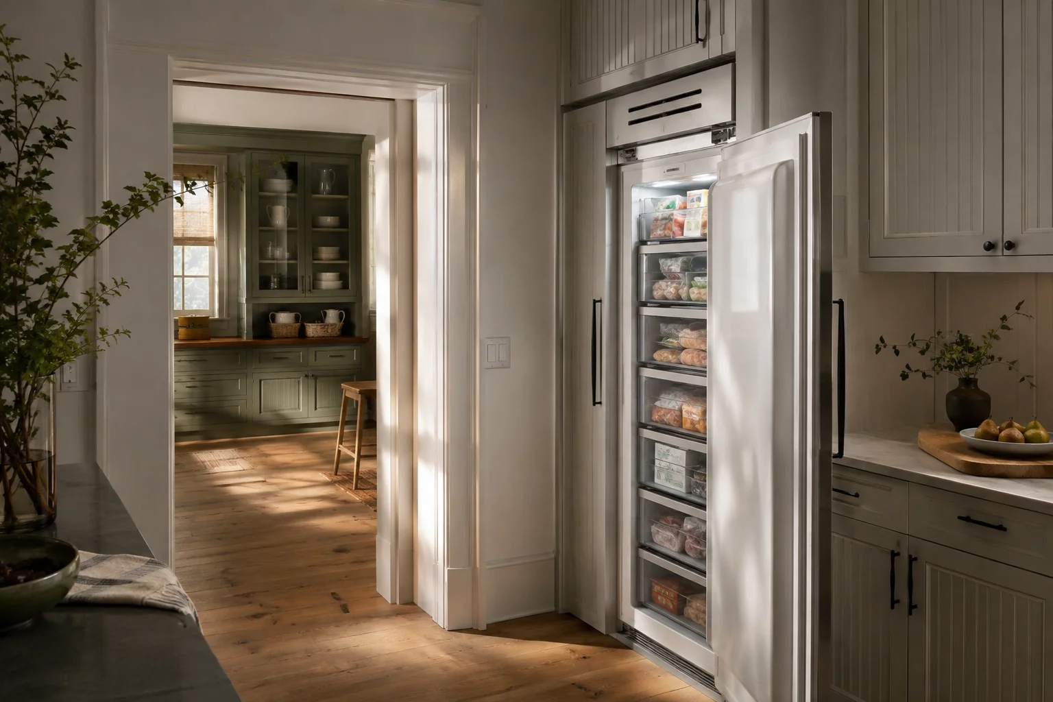 Illustrative Monogram freezer service scene