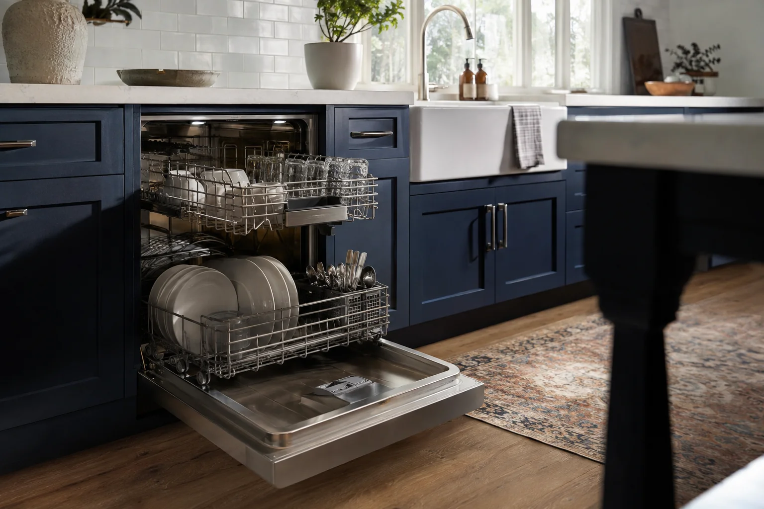 Illustrative dishwashers appliance scene