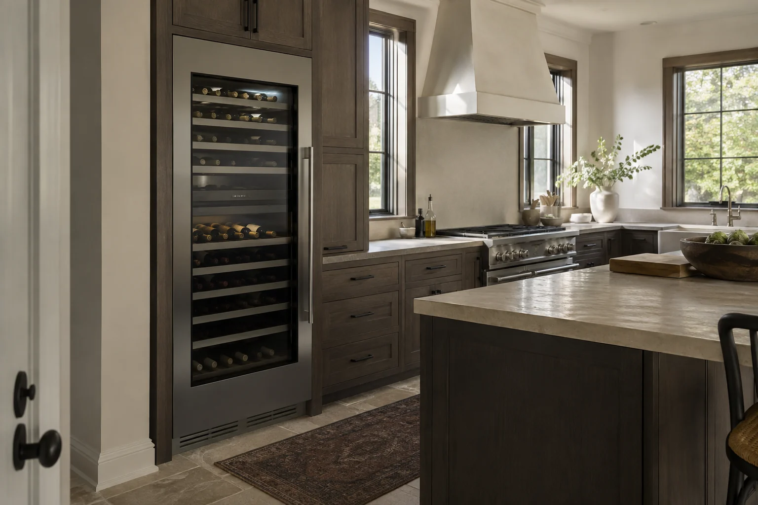 Illustrative Thermador wine cooler service scene