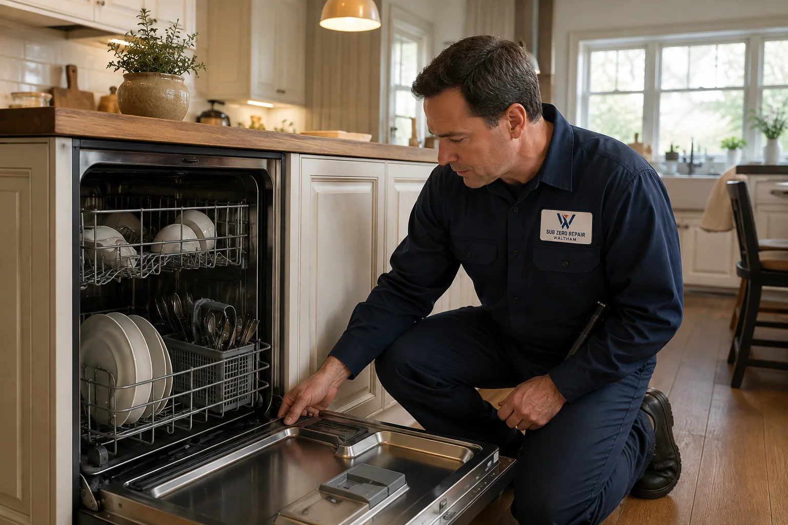 Illustrative Viking dishwasher service scene